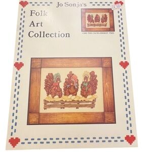 The Crackelberry Trio Chickens Jo Sonja Folk Art Collection Cross Stitch Leaflet